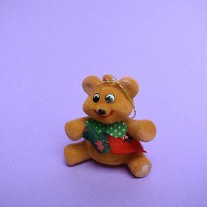 Vintage ornament • flocked Bear